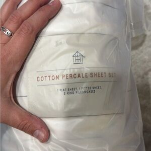Hearth & Hand Cotton Percale Sheet Set - Cream